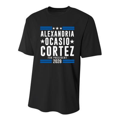Alexandria Ocasio-Cortez For President 2028 Alexandria Ocasio Cortez 2028 AOC 28 Youth Performance Sprint T-Shirt