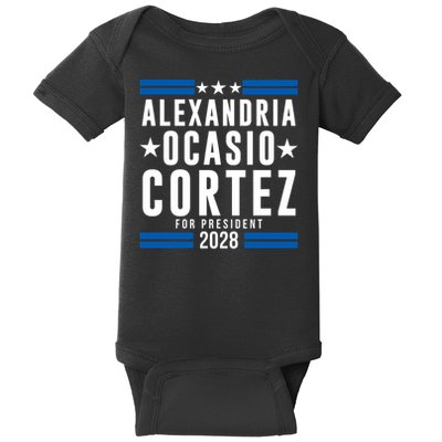 Alexandria Ocasio-Cortez For President 2028 Alexandria Ocasio Cortez 2028 AOC 28 Baby Bodysuit