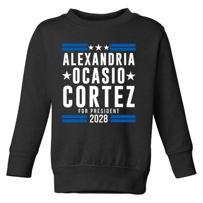 Alexandria Ocasio-Cortez For President 2028 Alexandria Ocasio Cortez 2028 AOC 28 Toddler Sweatshirt