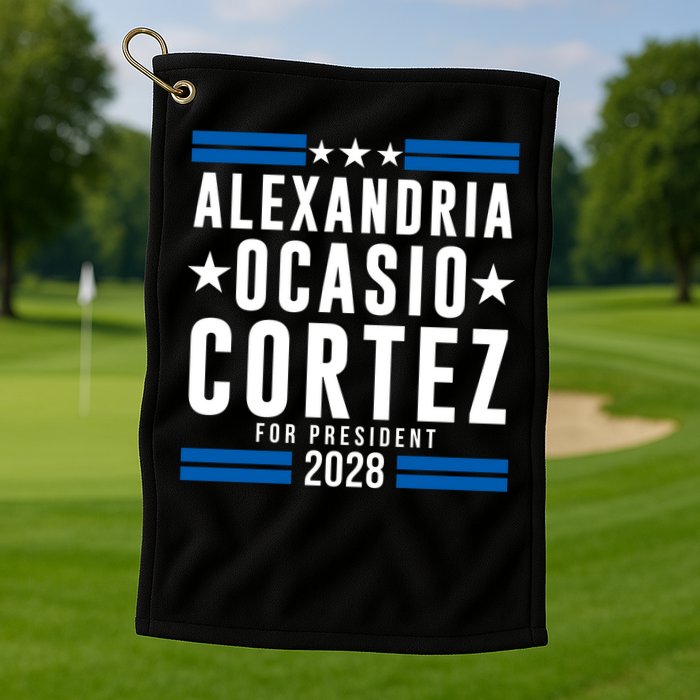 Alexandria Ocasio-Cortez For President 2028 Alexandria Ocasio Cortez 2028 AOC 28 Golf Towel