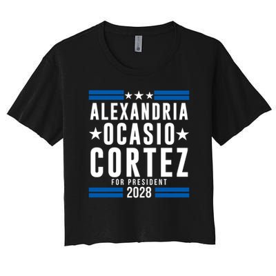 Alexandria Ocasio-Cortez For President 2028 Alexandria Ocasio Cortez 2028 AOC 28 Crop Top