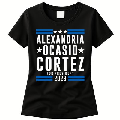 Alexandria Ocasio-Cortez For President 2028 Alexandria Ocasio Cortez 2028 AOC 28 Womens T-Shirt