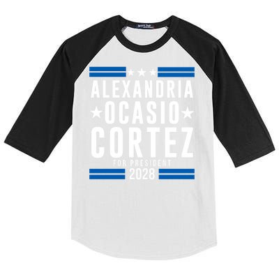 Alexandria Ocasio-Cortez For President 2028 Alexandria Ocasio Cortez 2028 AOC 28 Kids Colorblock Raglan Jersey