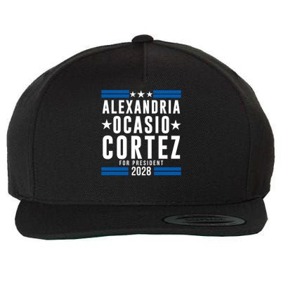 Alexandria Ocasio-Cortez For President 2028 Alexandria Ocasio Cortez 2028 AOC 28 Wool Snapback Cap