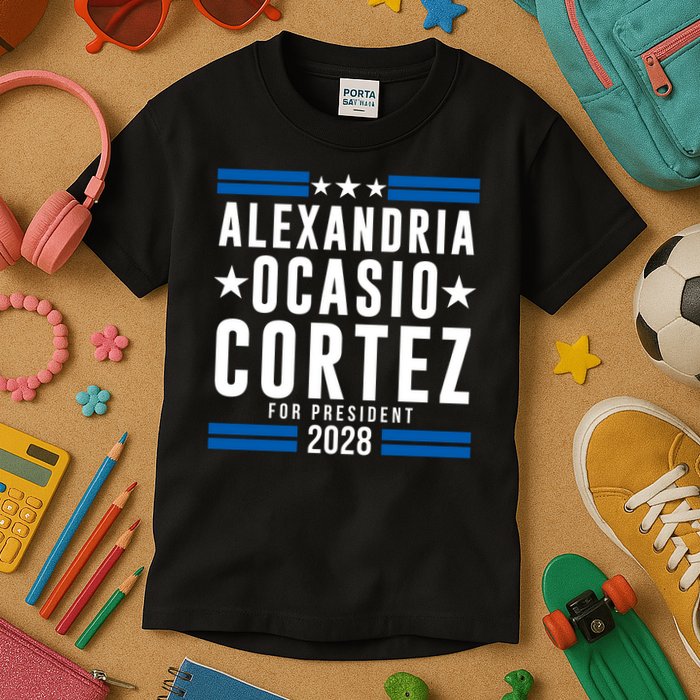 Alexandria Ocasio-Cortez For President 2028 Alexandria Ocasio Cortez 2028 AOC 28 Kids T-Shirt