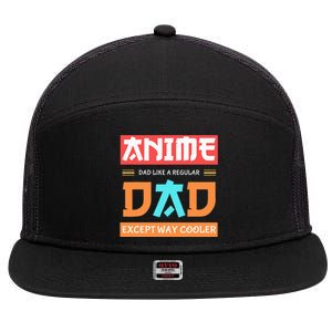 Anime Otaku Funny Fathers Day Anime Dad Except Way Cooler 7 Panel Mesh Trucker Snapback Hat