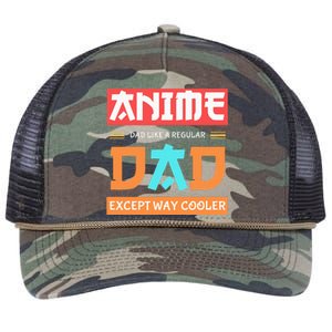 Anime Otaku Funny Fathers Day Anime Dad Except Way Cooler Retro Rope Trucker Hat Cap