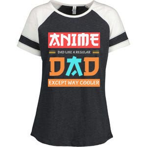 Anime Otaku Funny Father's Day Anime Dad Except Way Cooler  Enza Ladies Jersey Colorblock Tee