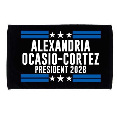 Alexandria Ocasio-Cortez For President 2028 Alexandria Ocasio Cortez 2028 AOC 28 Microfiber Hand Towel