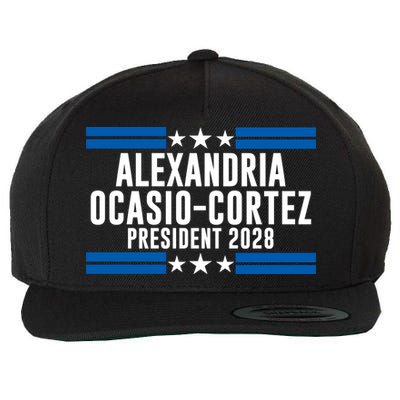 Alexandria Ocasio-Cortez For President 2028 Alexandria Ocasio Cortez 2028 AOC 28 Wool Snapback Cap