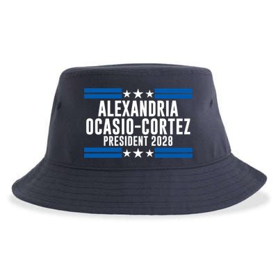 Alexandria Ocasio-Cortez For President 2028 Alexandria Ocasio Cortez 2028 AOC 28 Sustainable Bucket Hat