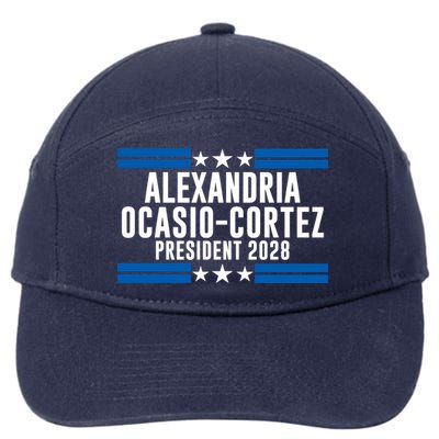 Alexandria Ocasio-Cortez For President 2028 Alexandria Ocasio Cortez 2028 AOC 28 7-Panel Snapback Hat