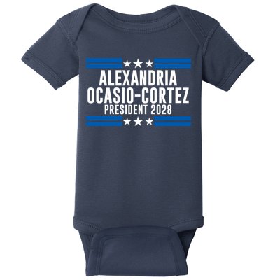 Alexandria Ocasio-Cortez For President 2028 Alexandria Ocasio Cortez 2028 AOC 28 Baby Bodysuit