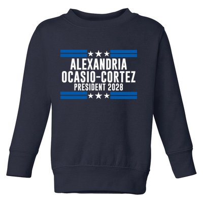 Alexandria Ocasio-Cortez For President 2028 Alexandria Ocasio Cortez 2028 AOC 28 Toddler Sweatshirt