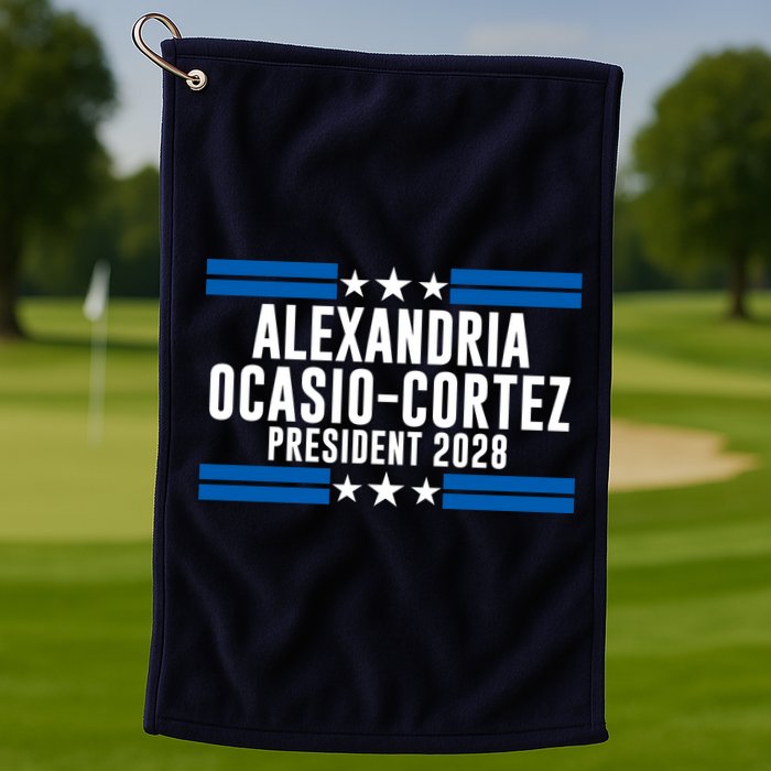 Alexandria Ocasio-Cortez For President 2028 Alexandria Ocasio Cortez 2028 AOC 28 Golf Towel