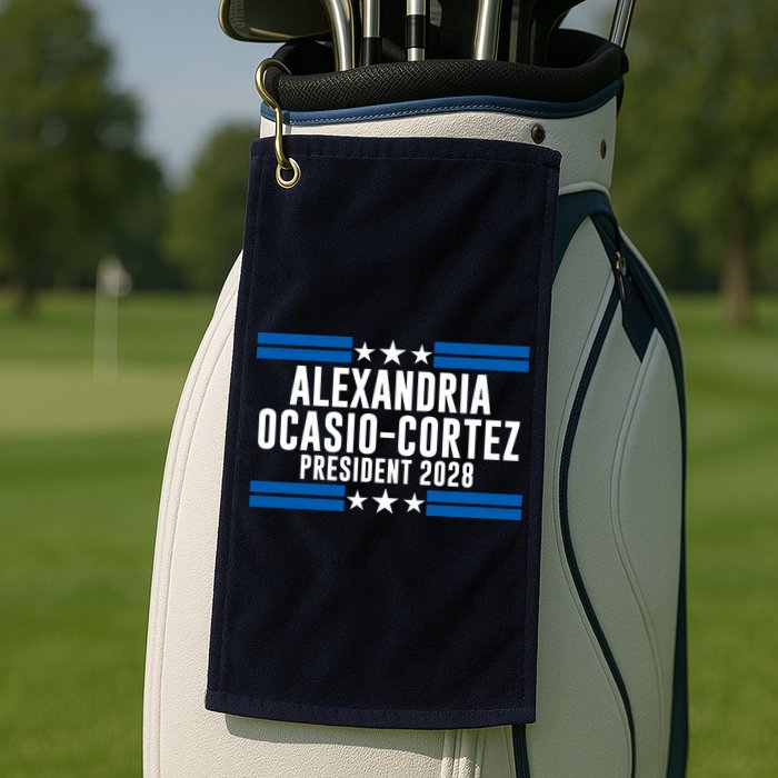 Alexandria Ocasio-Cortez For President 2028 Alexandria Ocasio Cortez 2028 AOC 28 Golf Towel