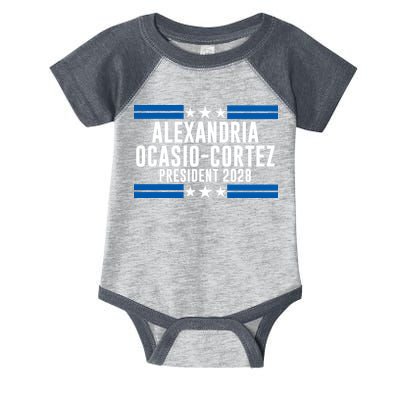 Alexandria Ocasio-Cortez For President 2028 Alexandria Ocasio Cortez 2028 AOC 28 Infant Baby Jersey Bodysuit