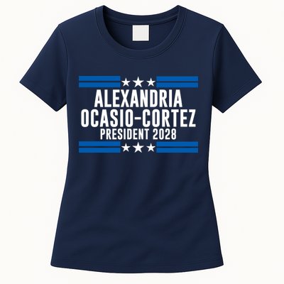 Alexandria Ocasio-Cortez For President 2028 Alexandria Ocasio Cortez 2028 AOC 28 Womens T-Shirt