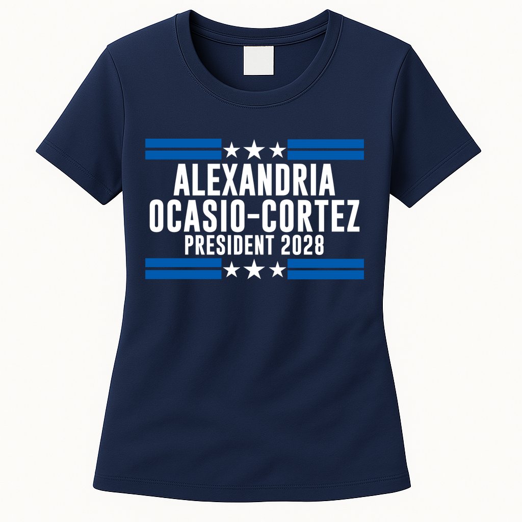 Alexandria Ocasio-Cortez For President 2028 Alexandria Ocasio Cortez 2028 AOC 28 Womens T-Shirt