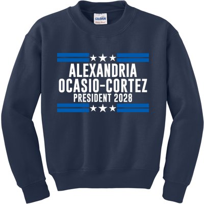 Alexandria Ocasio-Cortez For President 2028 Alexandria Ocasio Cortez 2028 AOC 28 Kids Sweatshirt