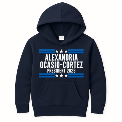 Alexandria Ocasio-Cortez For President 2028 Alexandria Ocasio Cortez 2028 AOC 28 Kids Hoodie