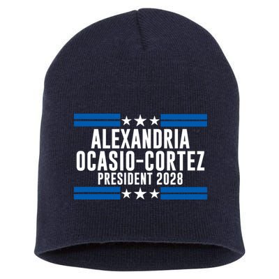 Alexandria Ocasio-Cortez For President 2028 Alexandria Ocasio Cortez 2028 AOC 28 Short Acrylic Beanie