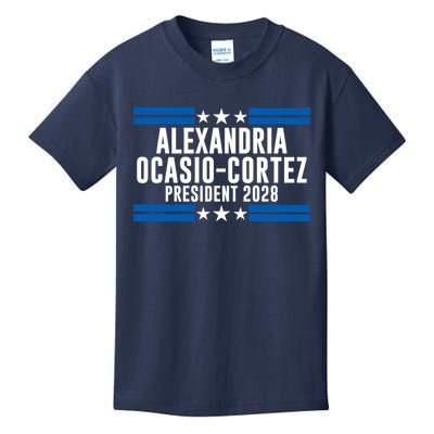 Alexandria Ocasio-Cortez For President 2028 Alexandria Ocasio Cortez 2028 AOC 28 Kids T-Shirt