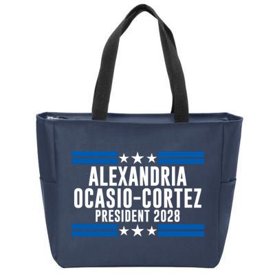 Alexandria Ocasio-Cortez For President 2028 Alexandria Ocasio Cortez 2028 AOC 28 Zip Tote Bag