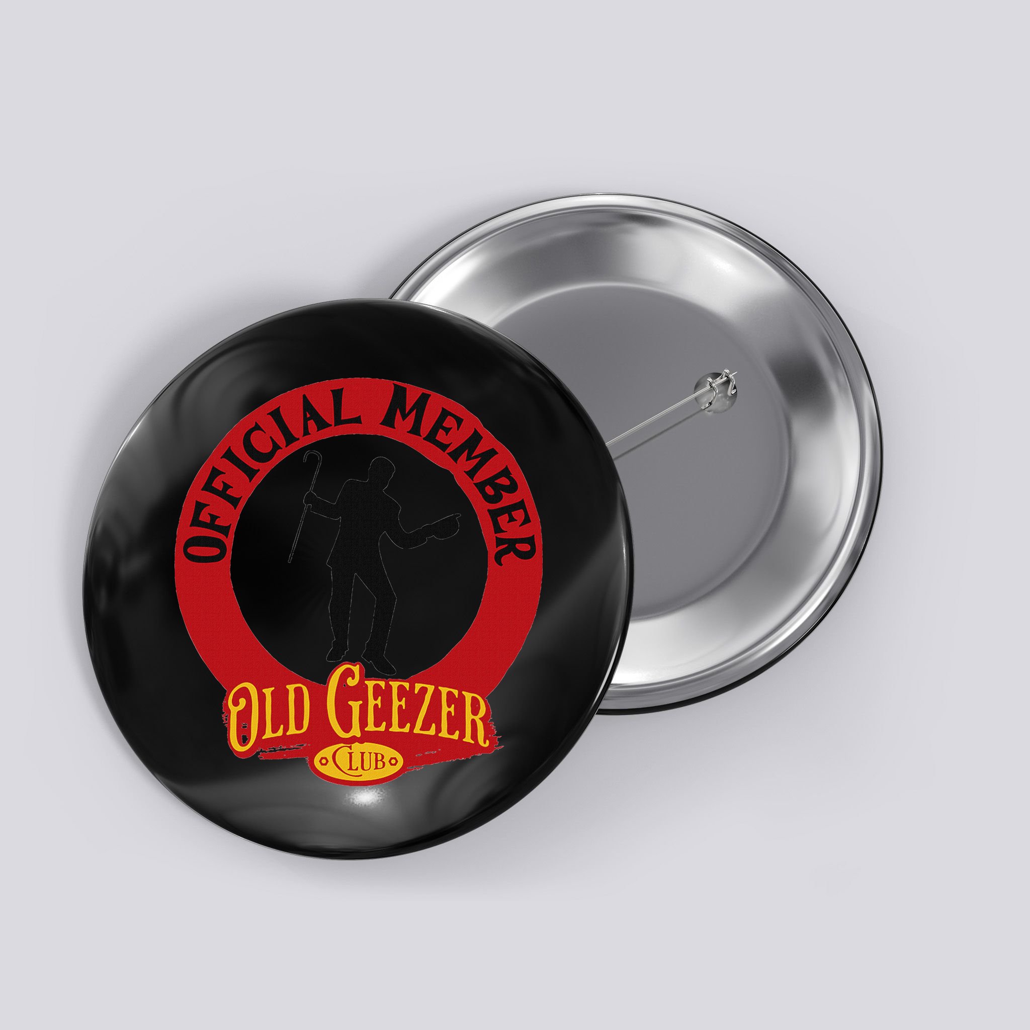 An Old Geezer Old Man Member Button