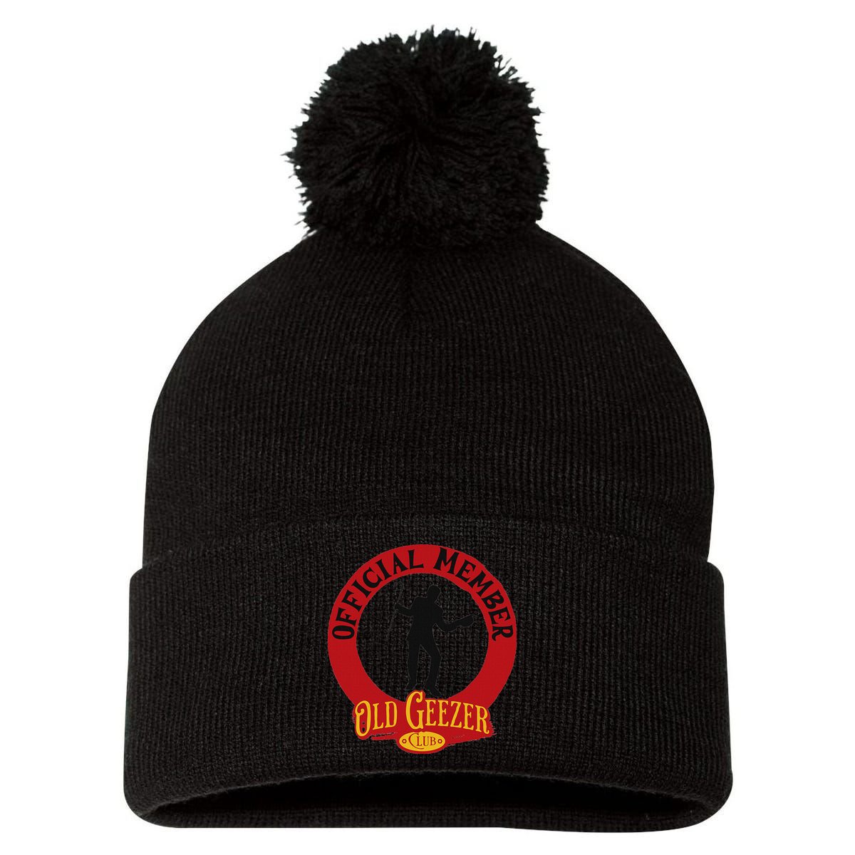 An Old Geezer Old Man Member Pom Pom 12in Knit Beanie