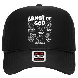 Armor Of God Christian Jesus High Crown Mesh Back Trucker Hat