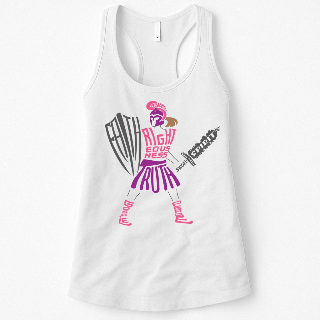 Armor of God Shield of Faith Sword of the Spirit Belt of Truth Womens Tank Top