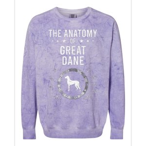 Anatomy of Great Dane Dog Lover Colorblast Crewneck Sweatshirt