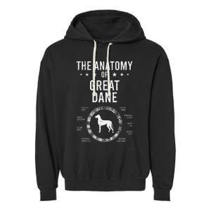 Anatomy of Great Dane Dog Lover Garment-Dyed Fleece Hoodie