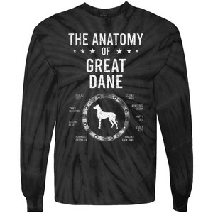 Anatomy of Great Dane Dog Lover Tie-Dye Long Sleeve Shirt