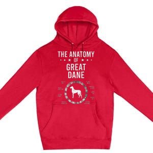 Anatomy of Great Dane Dog Lover Premium Pullover Hoodie