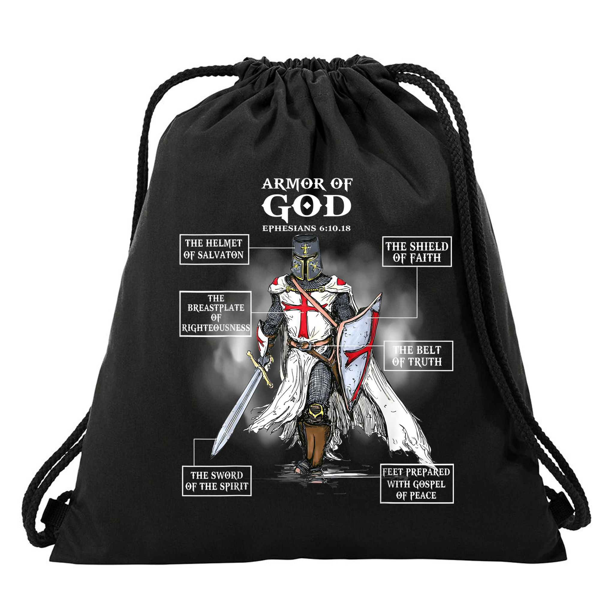 Armor Of God Bible Verse Great Gift For Religious Christian Drawstring Bag