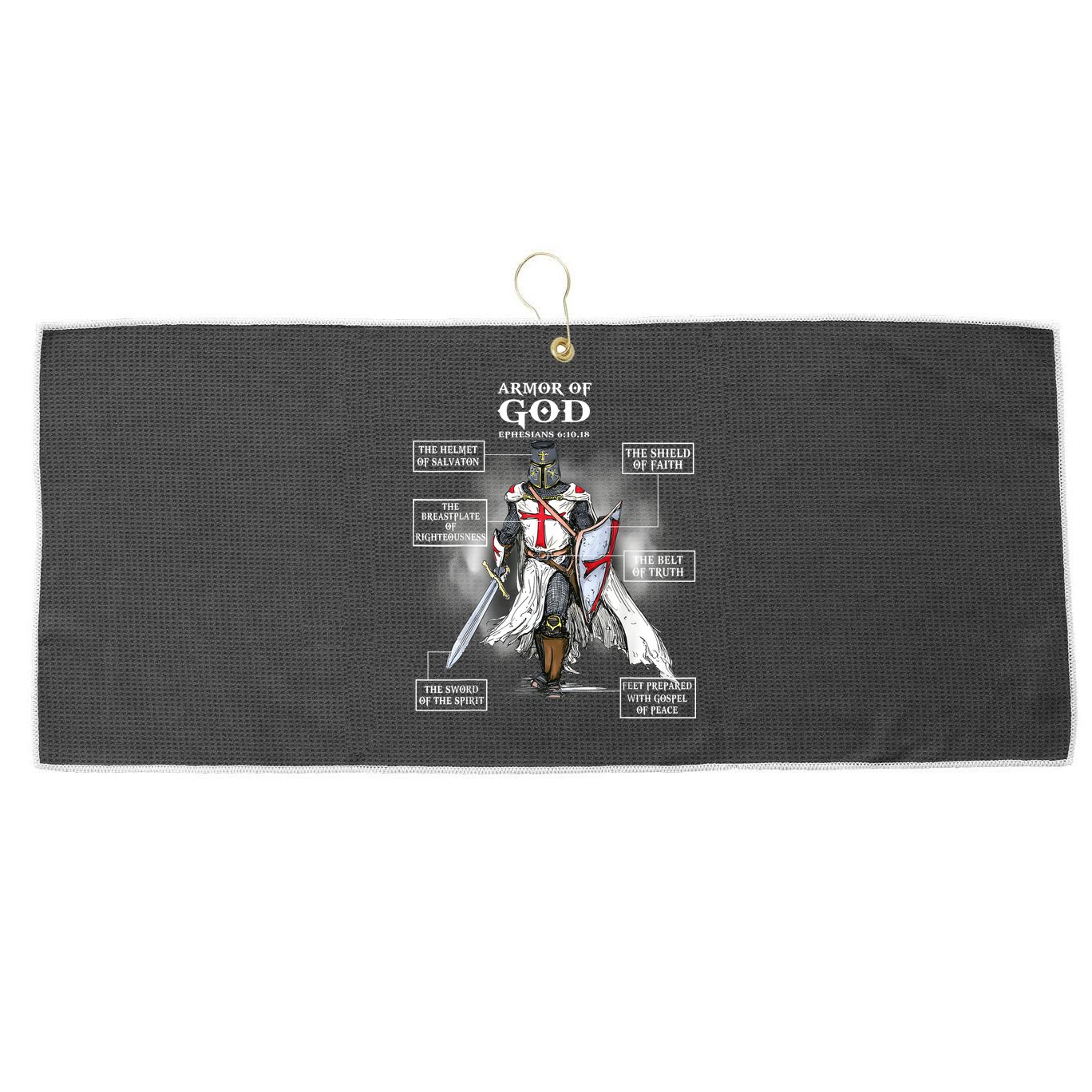 Armor Of God Bible Verse Great Gift For Religious Christian Large Microfiber Waffle Golf Towel