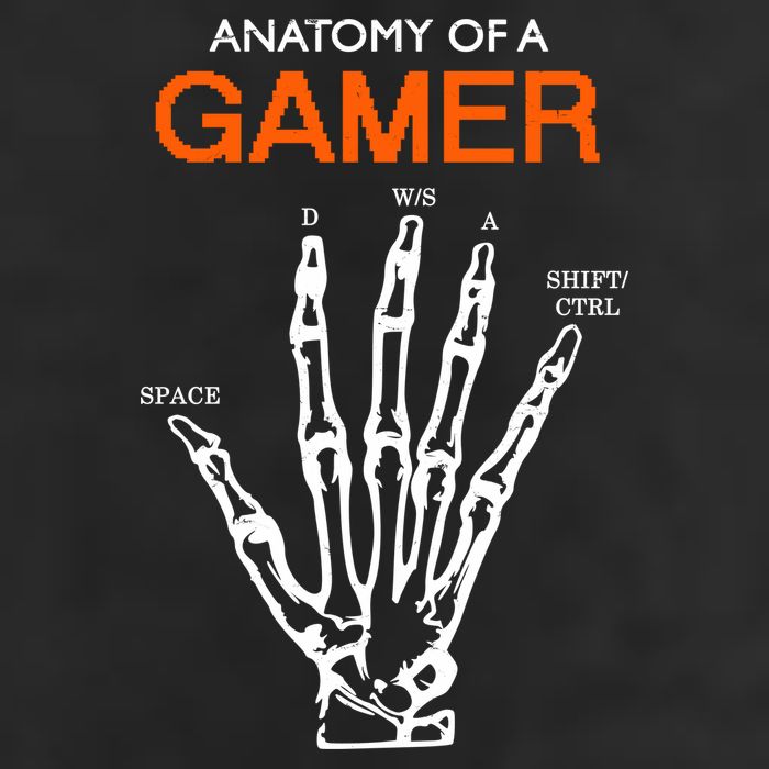 Anatomy Of Gamer Funny Gaming 7 Panel Mesh Trucker Snapback Hat