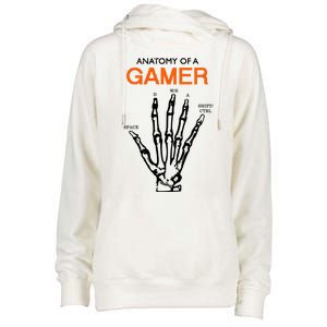 Anatomy Of Gamer Funny Gaming Womens Funnel Neck Pullover Hood