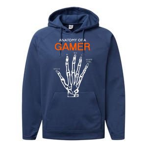 Anatomy Of Gamer Funny Gaming Performance Fleece Hoodie