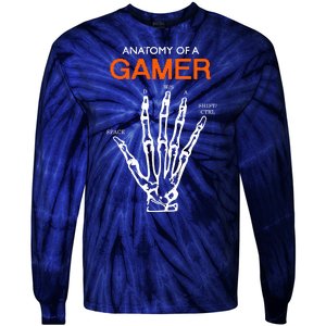 Anatomy Of Gamer Funny Gaming Tie-Dye Long Sleeve Shirt