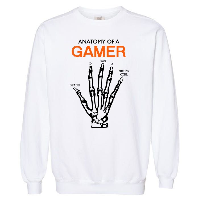 Anatomy Of Gamer Funny Gaming Garment-Dyed Sweatshirt