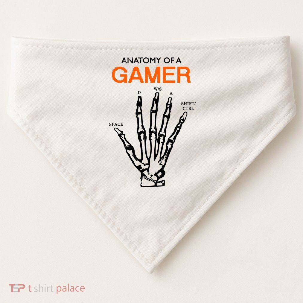Anatomy Of Gamer Funny Gaming USA-Made Doggie Bandana
