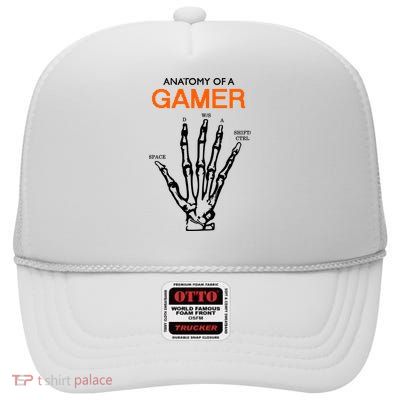 Anatomy Of Gamer Funny Gaming High Crown Mesh Back Trucker Hat