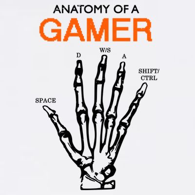 Anatomy Of Gamer Funny Gaming T-Shirt