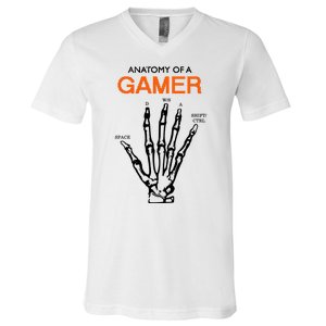 Anatomy Of Gamer Funny Gaming V-Neck T-Shirt