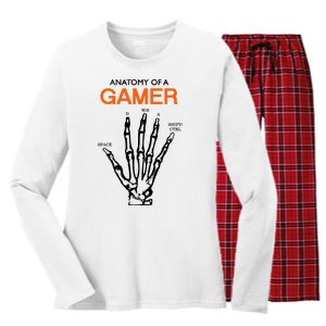 Anatomy Of Gamer Funny Gaming Women's Long Sleeve Flannel Pajama Set 