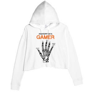 Anatomy Of Gamer Funny Gaming Crop Fleece Hoodie