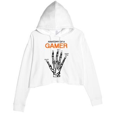 Anatomy Of Gamer Funny Gaming Crop Fleece Hoodie